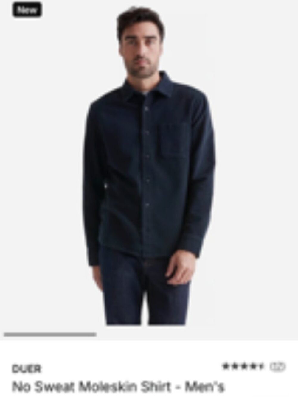 DU/ER No Sweat Moleskin Shirt - Navy